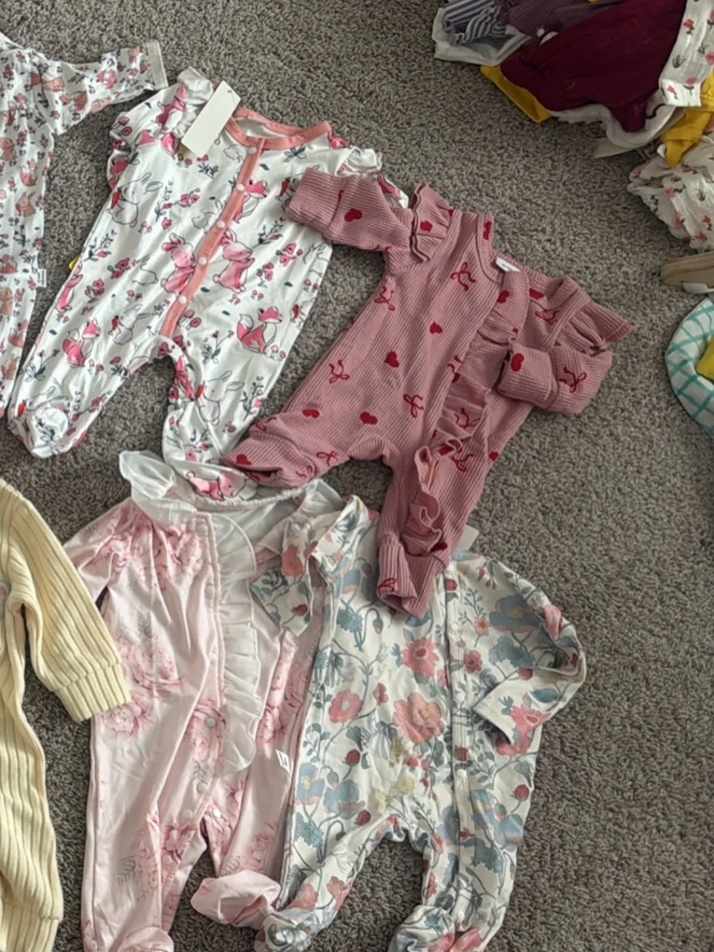 Bundle of 13 NWT and NWOT 0-3m girl sleepers